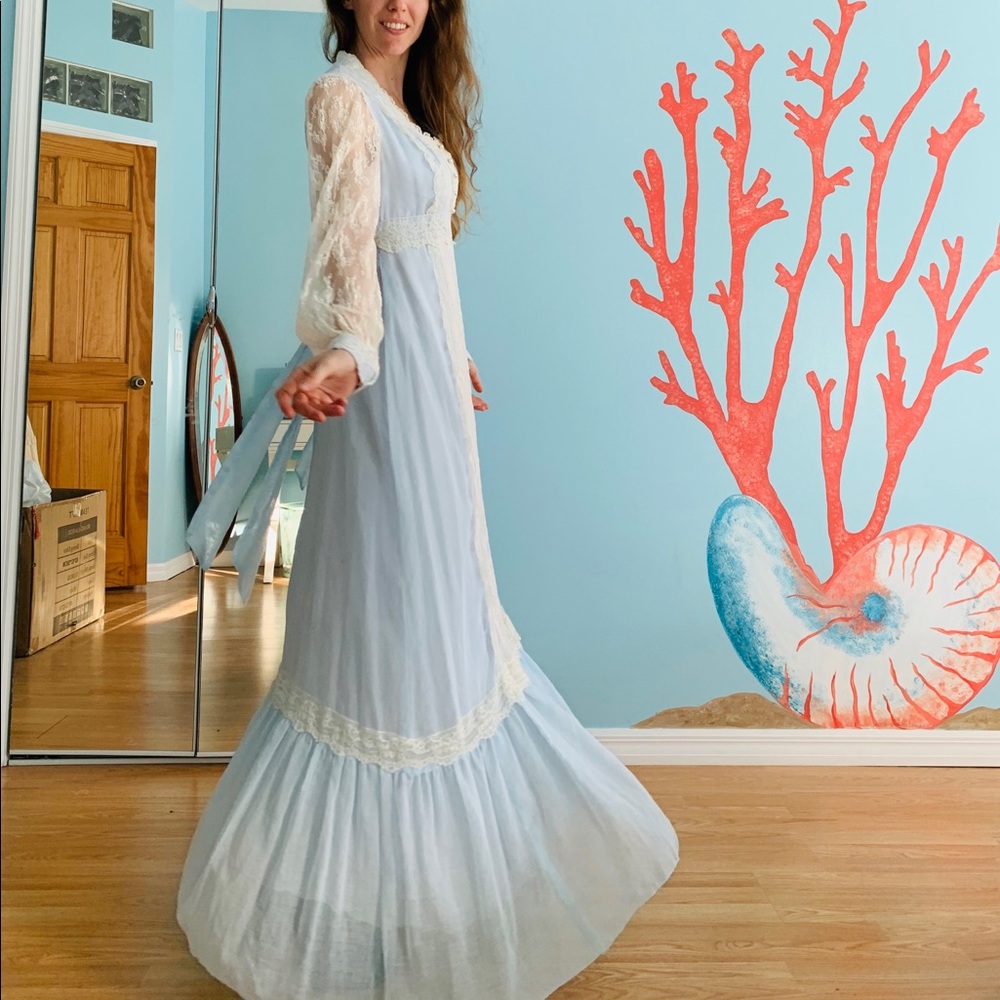 Gorgeous VTG blue 60s/70s dress- JCPenney Fashions - Picture 8 of 12